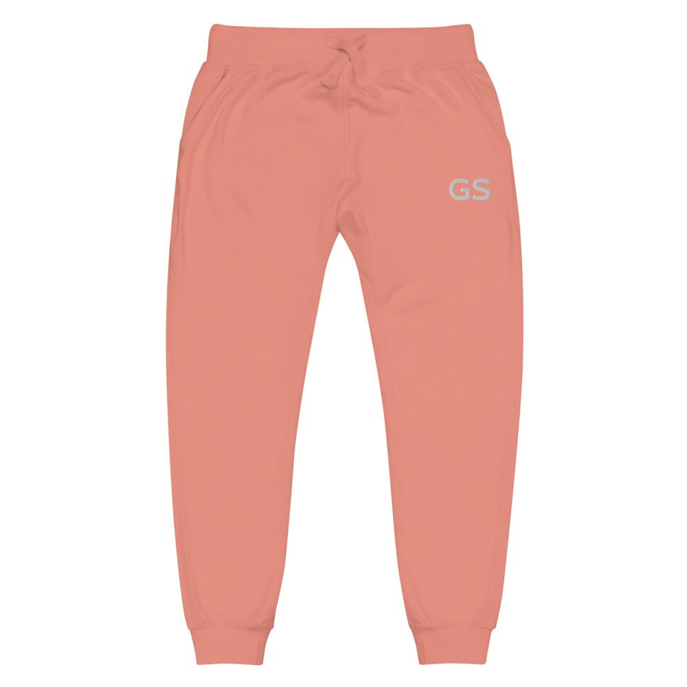 GS white Logo, Dusty Rose Unisex fleece sweatpants - Seth Society