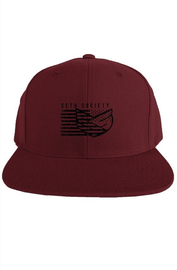 Seth Society Maroon Snapback Black Logo - Seth Society