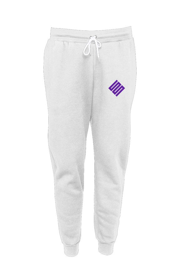 Seth Society White Unisex Joggers Purple Logo - Seth Society