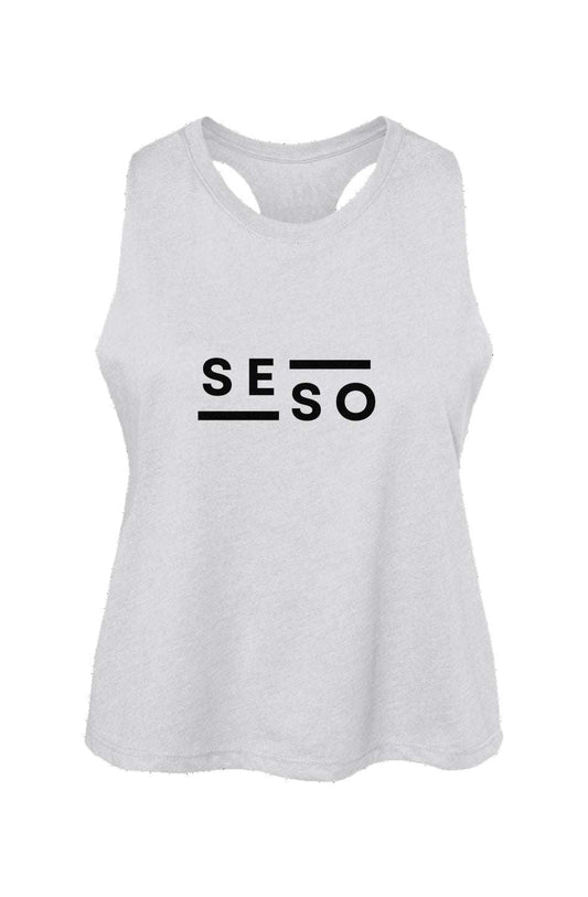 Women's White Racerback Cropped Tank - Seth Society